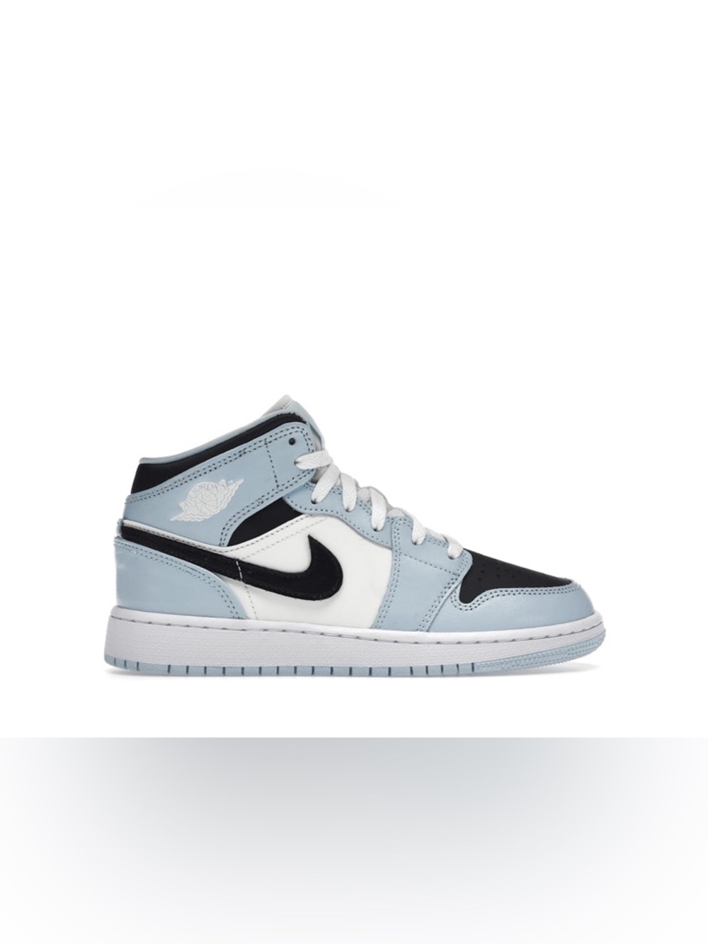 Air Jordan 1 Mid GS Ice Blue Black White 555112-401 Size 2Y EUC